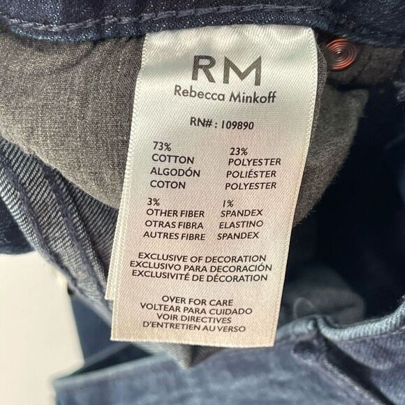 Rebecca Minkoff Dark Wash Studded Skinny Jeans Women’s Size 10 Mid Rise - Picture 13 of 16